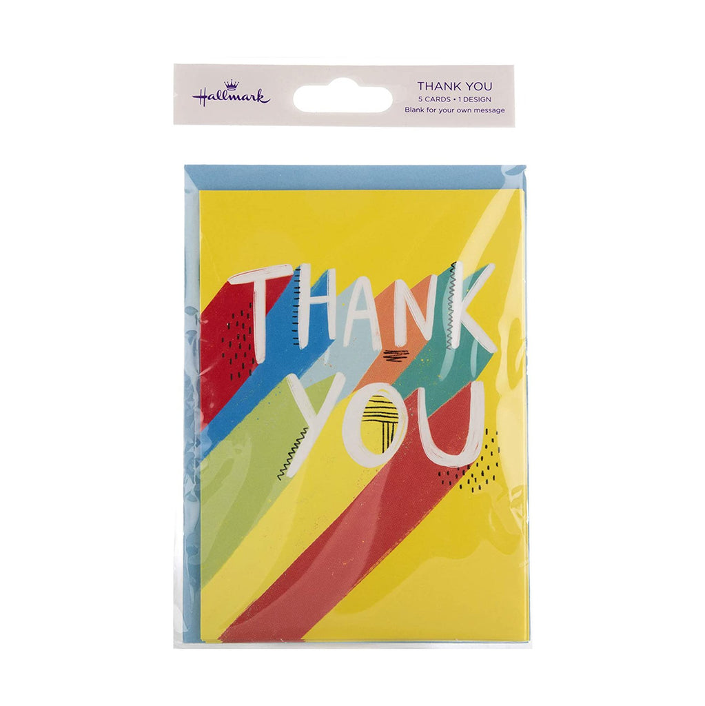 Thank You Cards - Pack of 5 in 1 Colourful Design