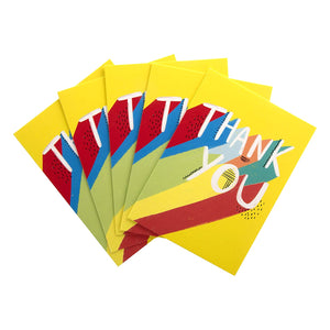 Thank You Cards - Pack of 5 in 1 Colourful Design