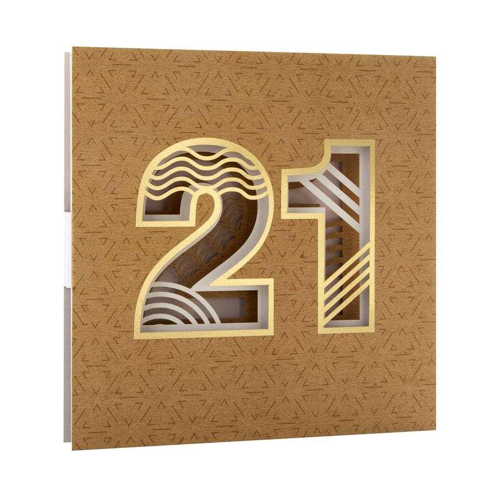 21st Birthday Card - Concertina Style 3D Design