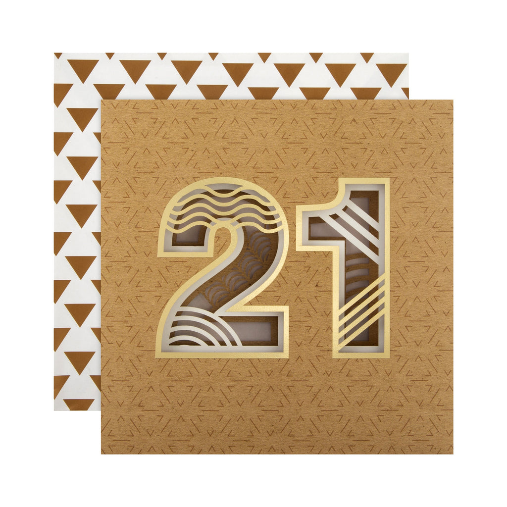 21st Birthday Card - Concertina Style 3D Design
