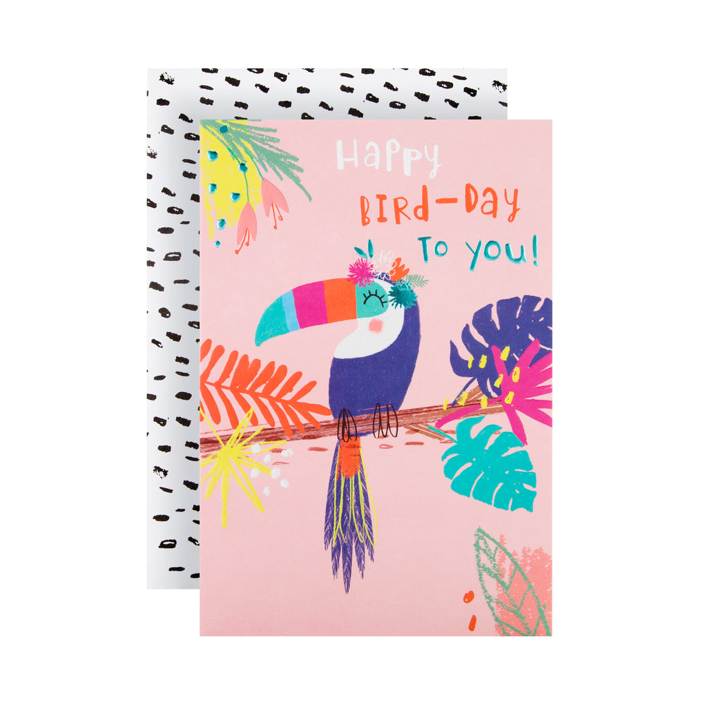 General Birthday Card - Embossed Toucan Design