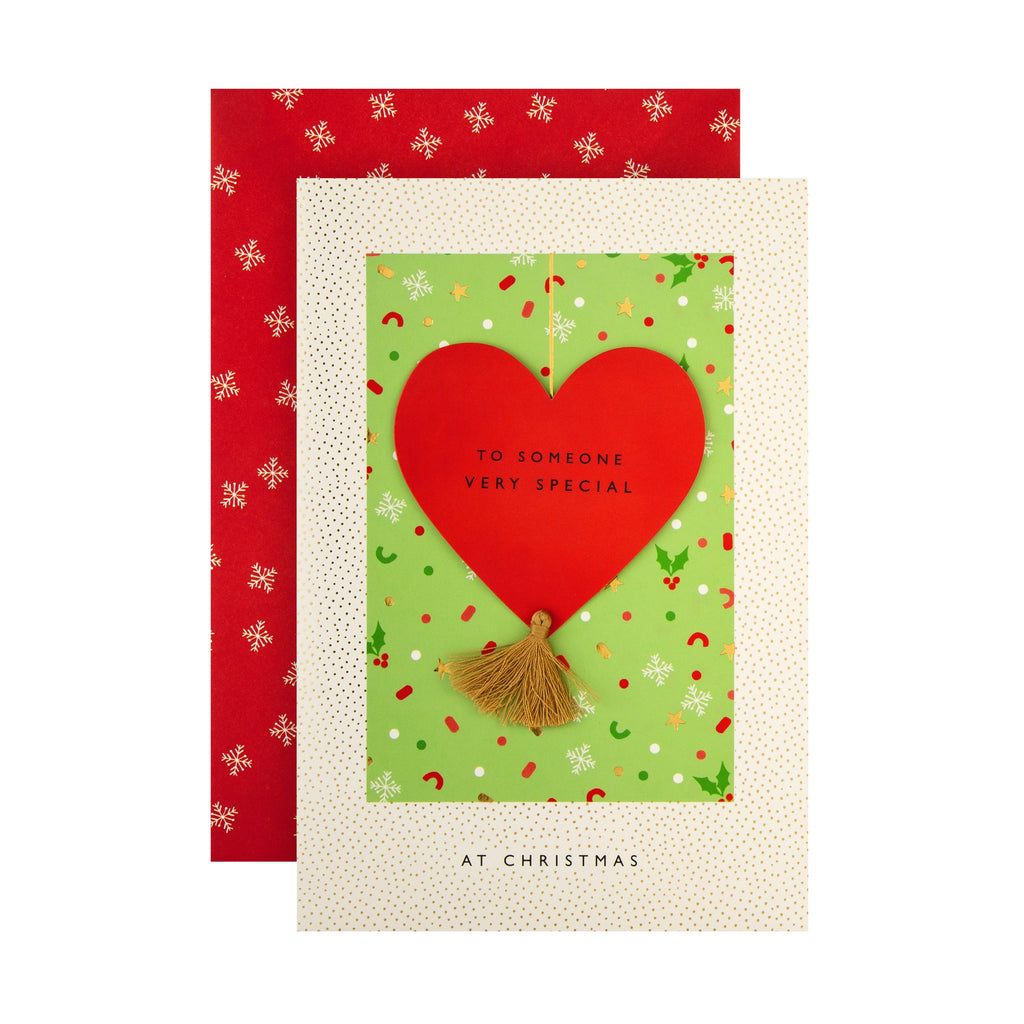 Christmas Card for Someone Special - 3D Effect Contemporary Heart Design