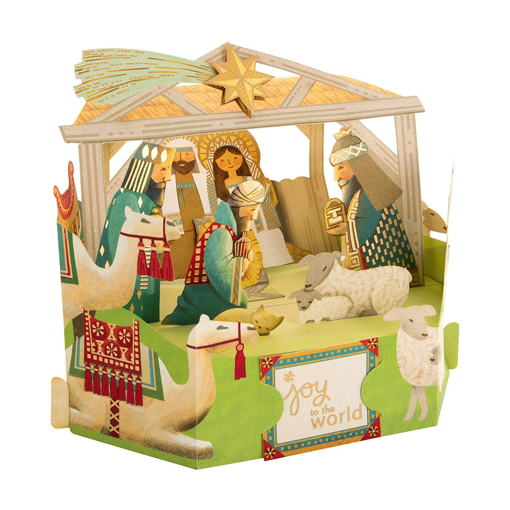 Pop-Up 3D Christmas Card - Paper Wonder Nativity Scene Design
