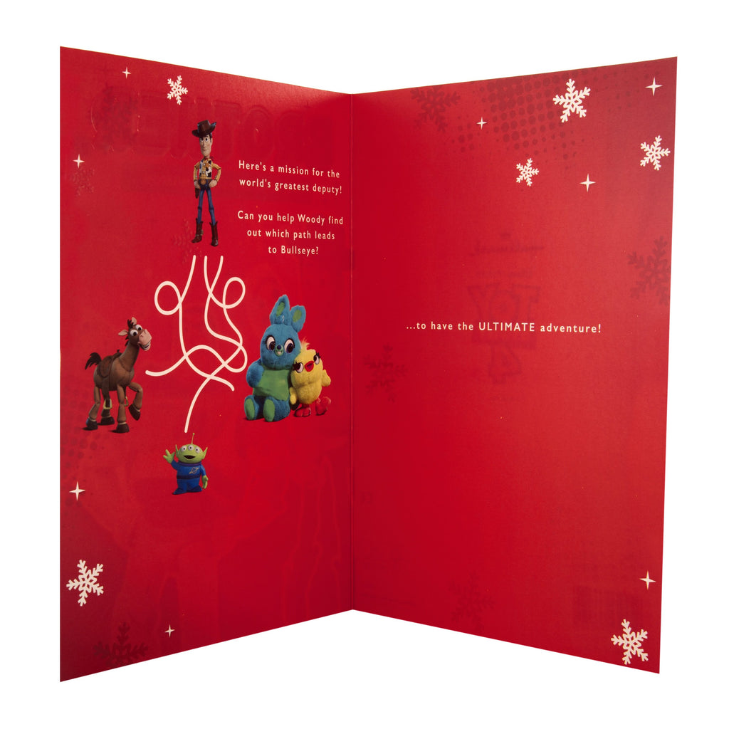 Christmas Card for Brother - Disney Toy Story Design with Activity Inside