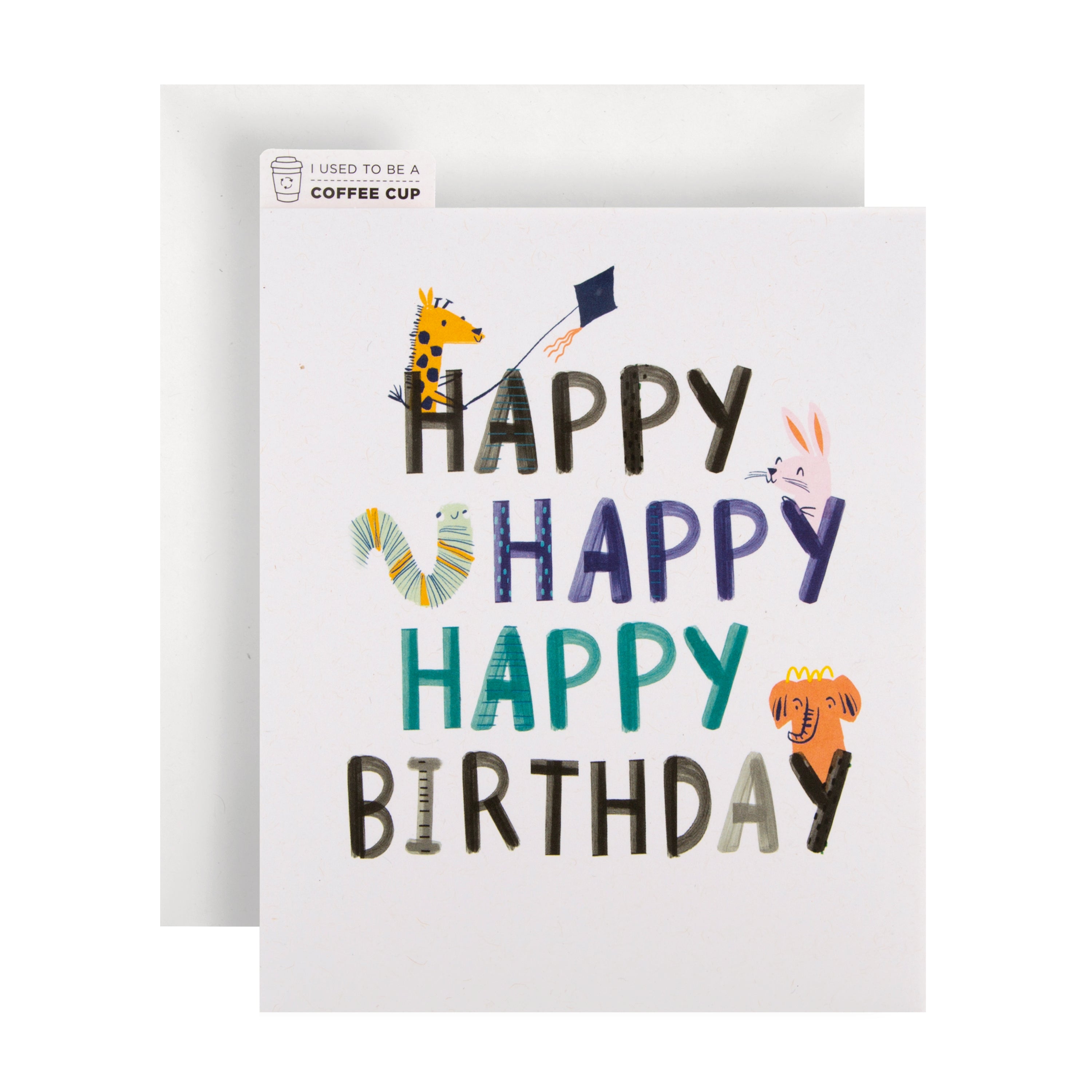 Cupcycling™ Birthday Card Cute Illustrated Animals Design