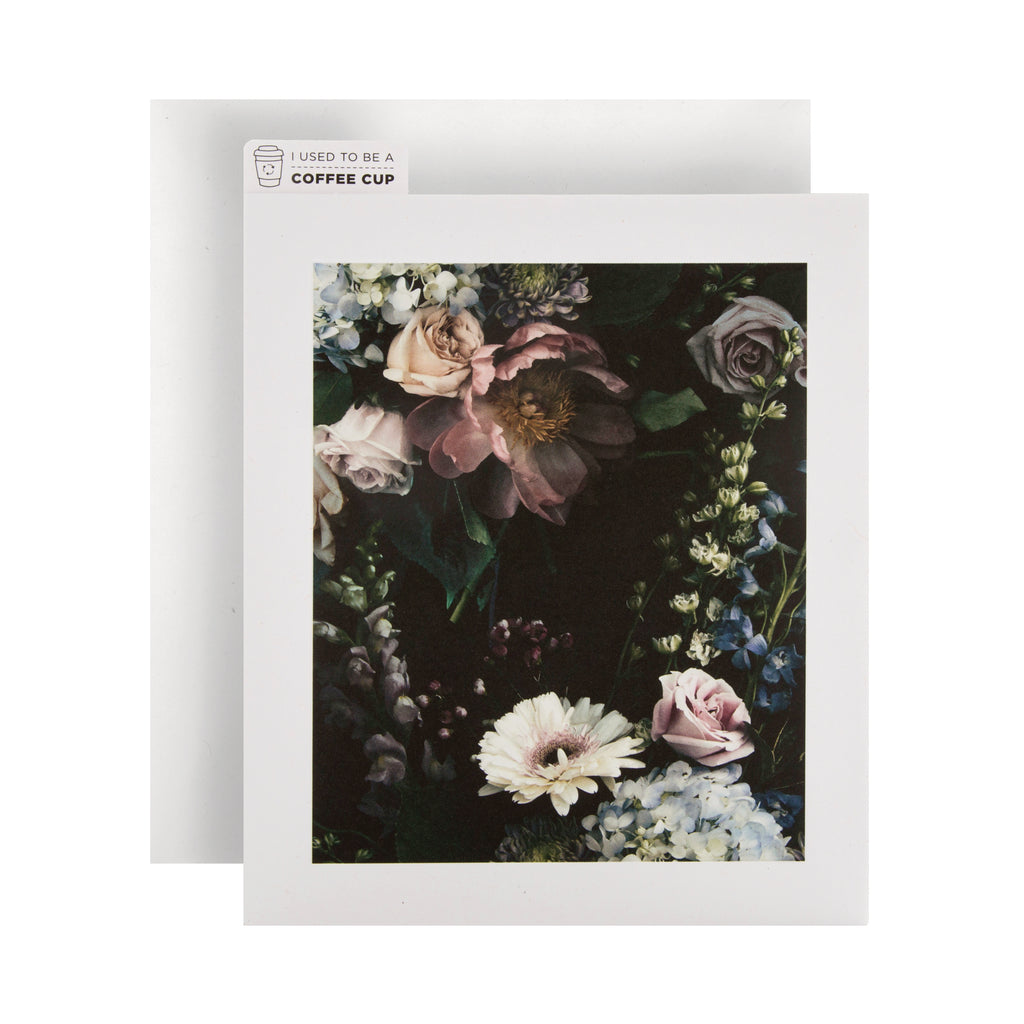Any Occasion Blank Card - Photographic Floral Cupcycled Design