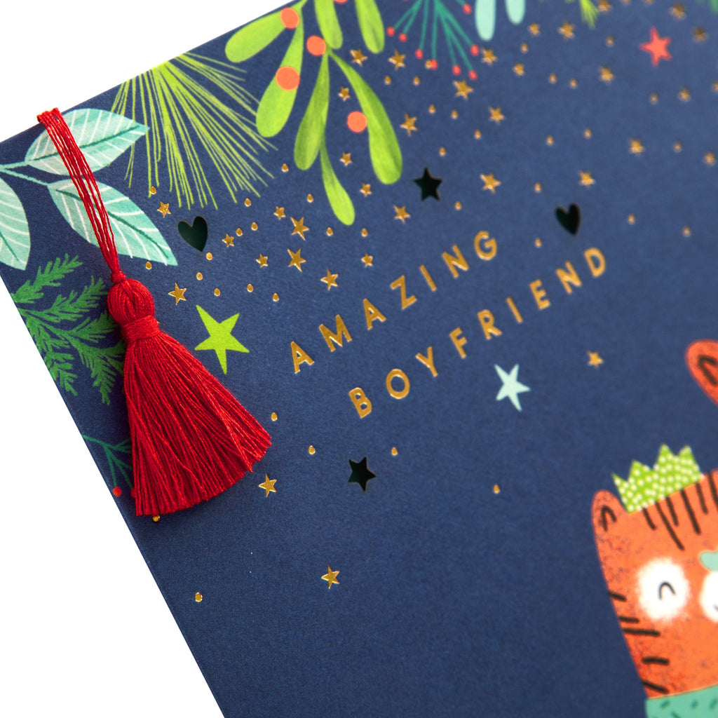 Christmas Card for Boyfriend - Cute Tiger Design
