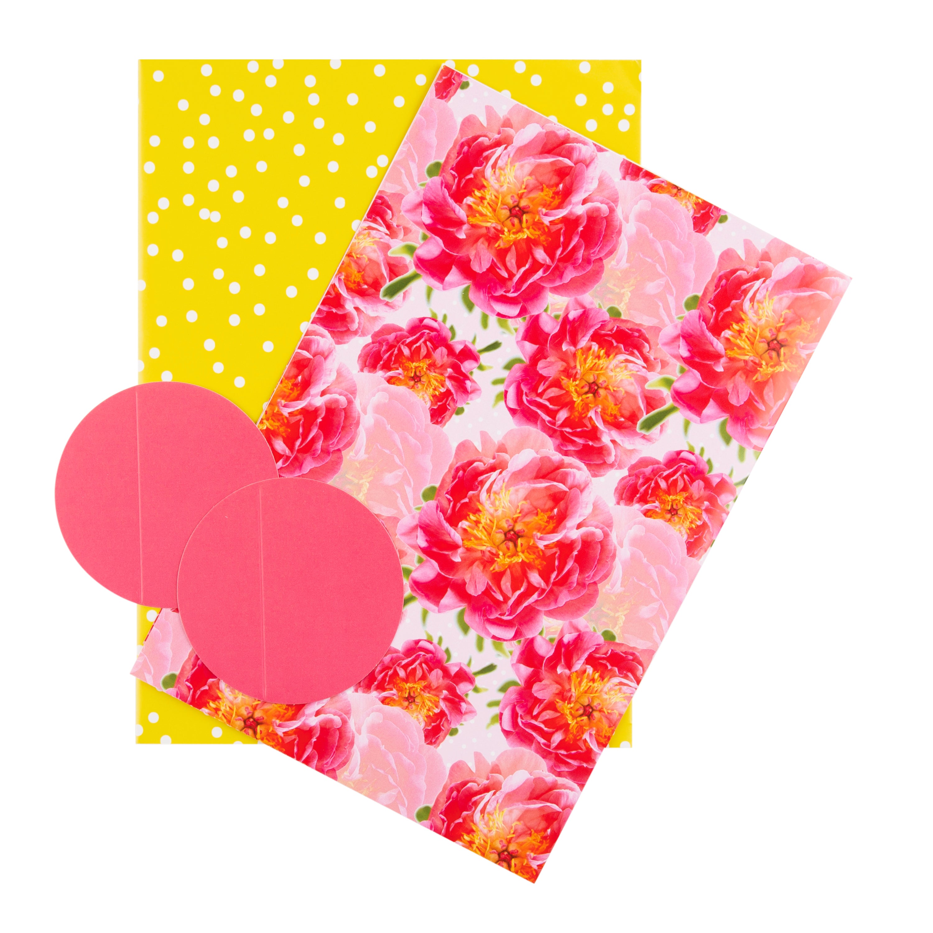 Any Occasion Wrapping Paper Gift Tag Pack 2 Sheets 2 Tags 2 Florals Spots Designs