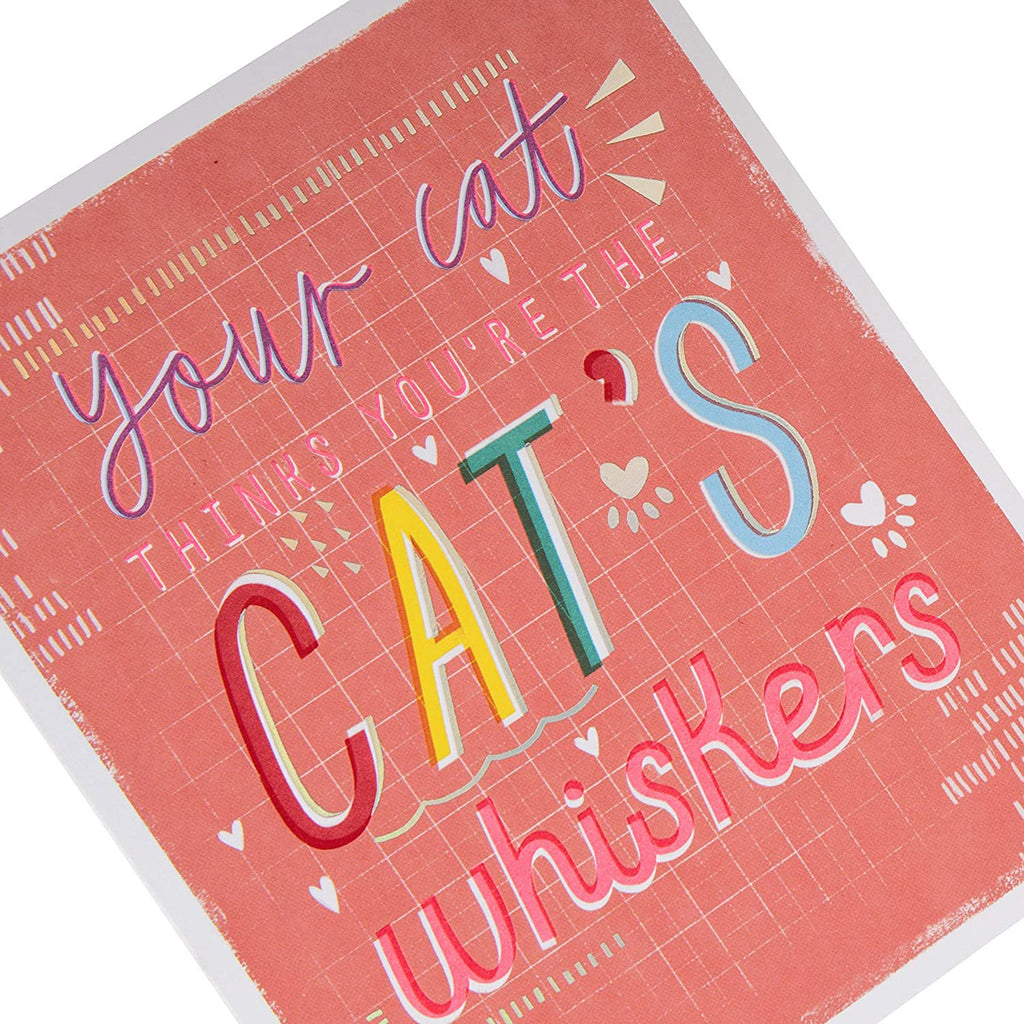 Valentine Card from the Cat - Embossed Text Design