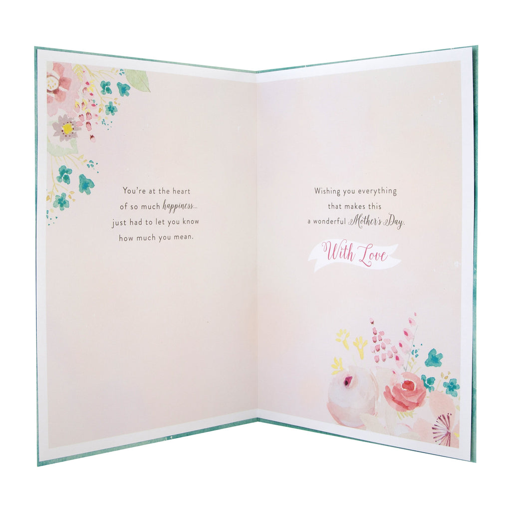 Recyclable Mother's Day Card for Mum - Classic Floral Design with Removable Keepsake Card