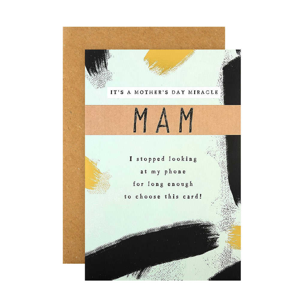 Recyclable Mother's Day Card for Mam - Embossed Contemporary Design