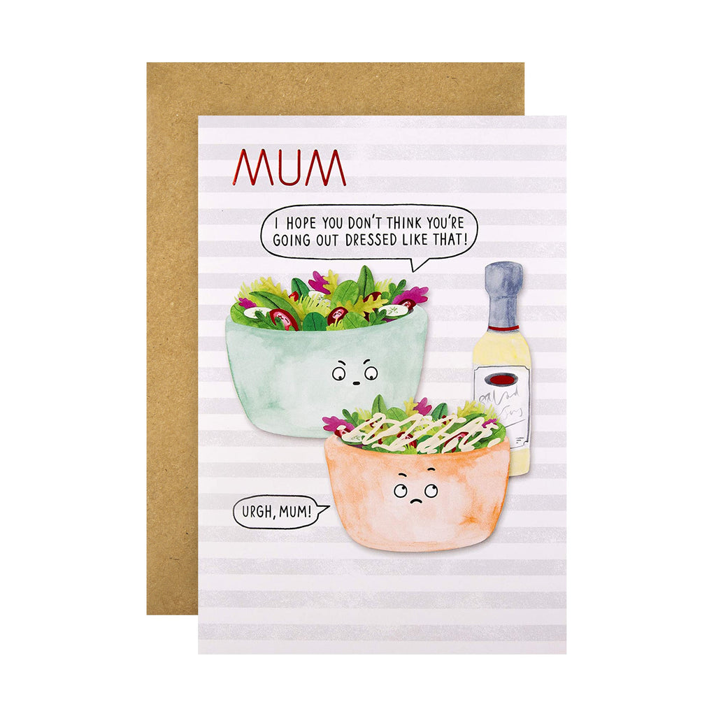 Recyclable Mother's Day Card for Mum - Funny Cartoon Style Design