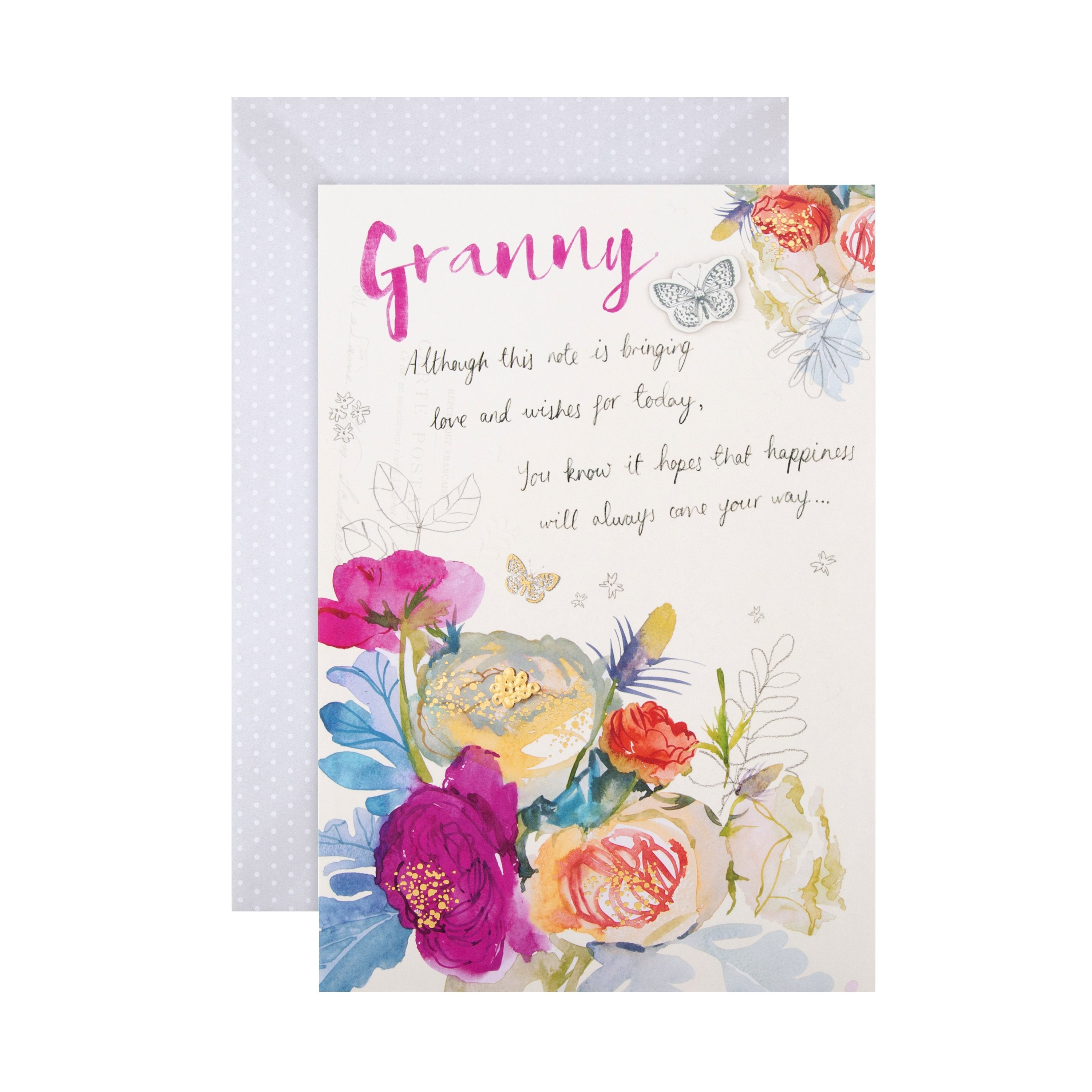 Recyclable Mothers Day Card Granny Classic Floral Design