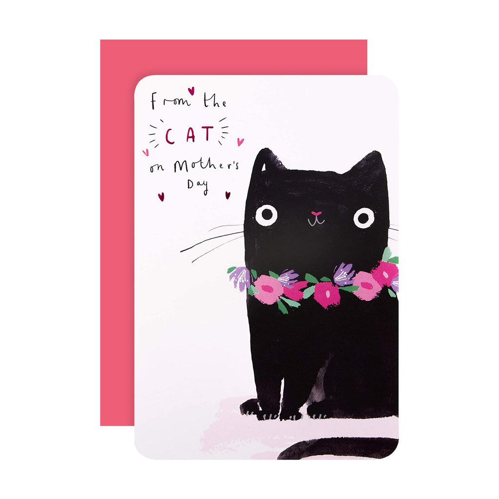 Recyclable Mother's Day Card from the Cat - Cute Embossed Design