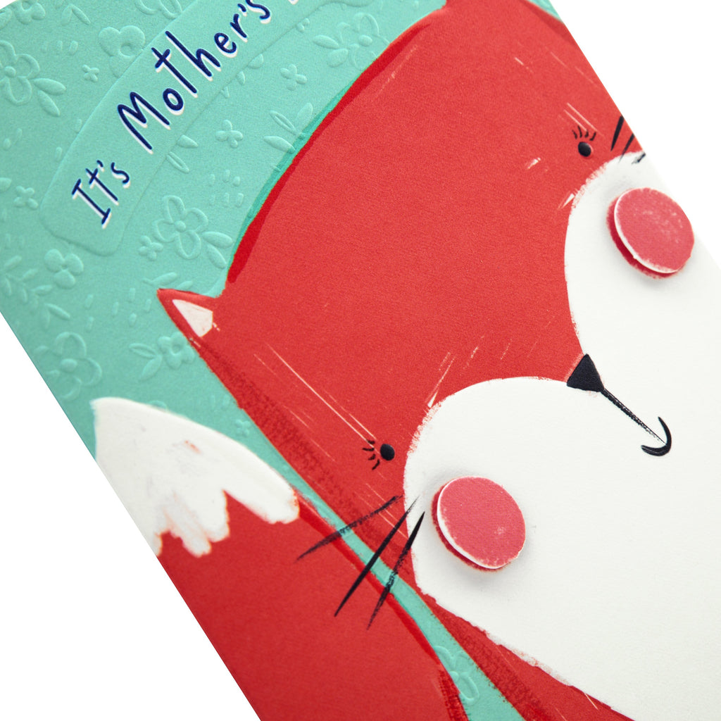 Mother's Day Card - Cute Embossed Fox Design