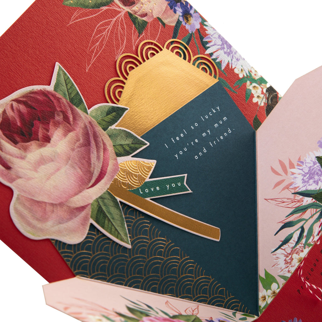 Mother's Day Card for Mum - Contemporary Design with 'Hidden Message' Compartment