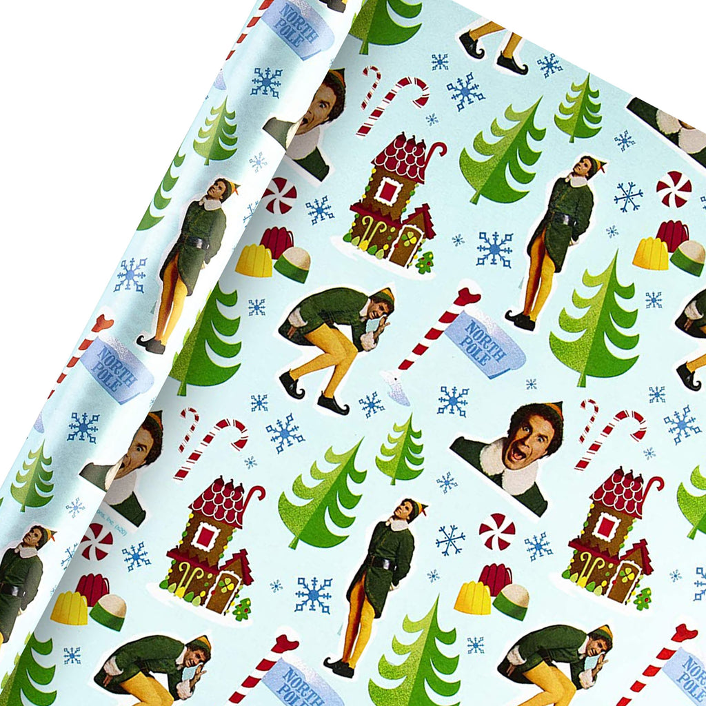 4M Roll of Christmas Wrapping Paper - Festive Elf Design