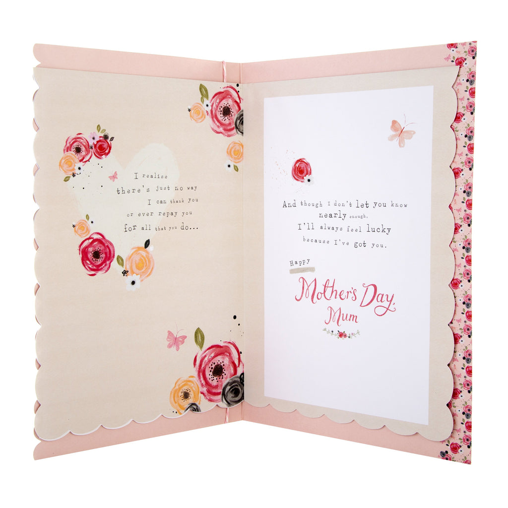 Recyclable Mother's Day Card for Mum - Classic Floral Design