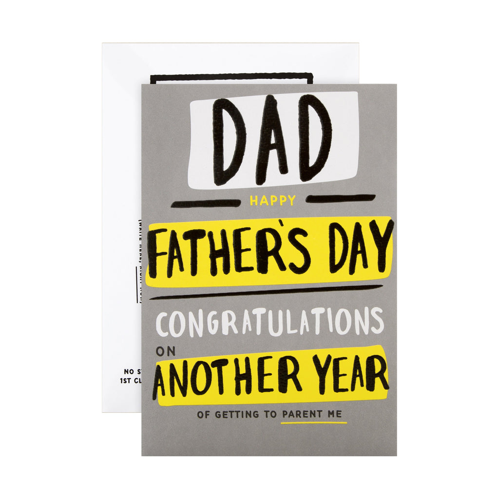 Father's Day Card - Contemporary Studio Collection Neon Text Design