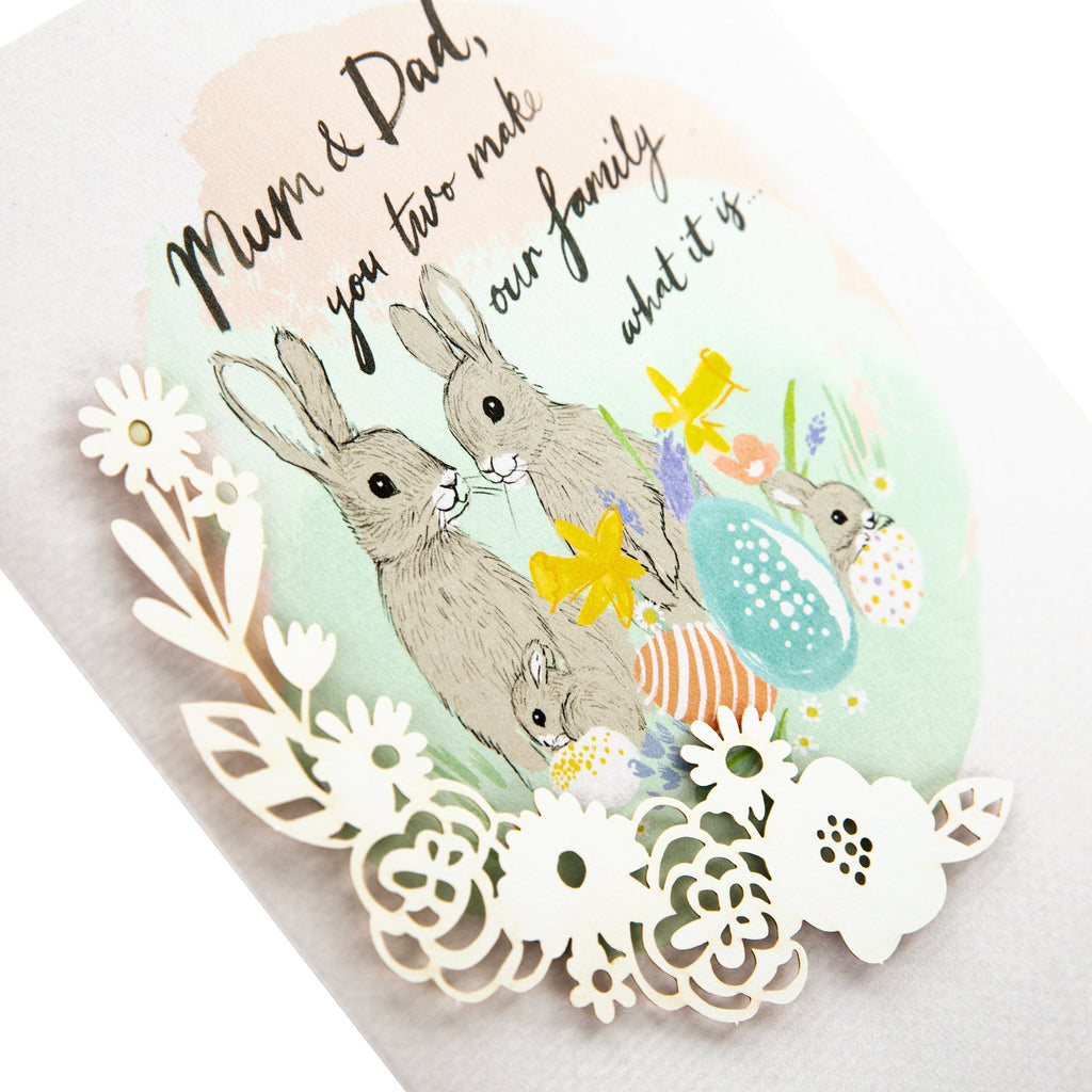 Easter Card for Mum and Dad - Cute Illustrated Design