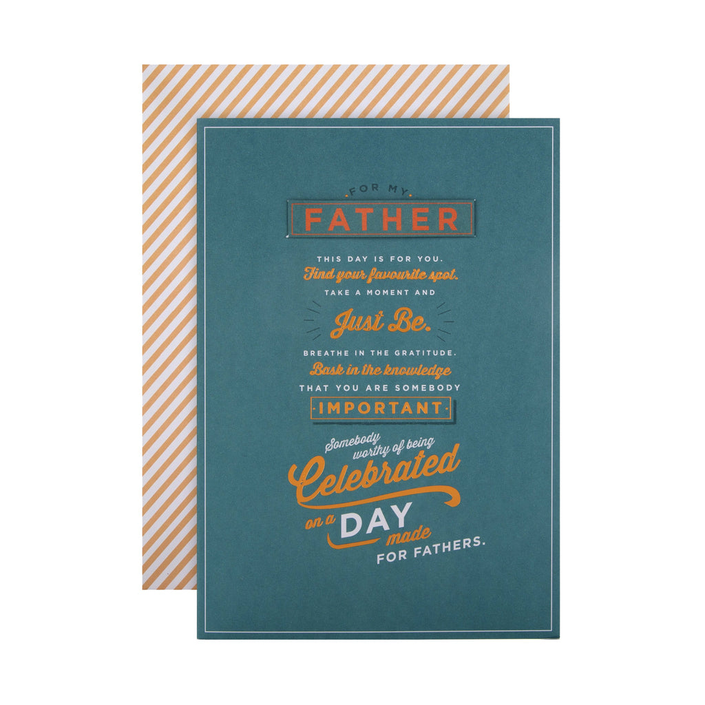 Father's Day Card for Father - Classic Text Based Design