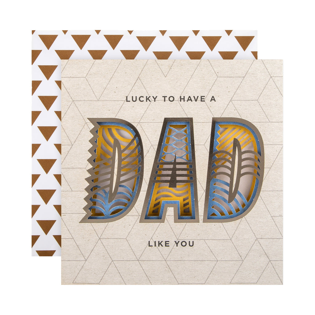 Father's Day Card for Dad - Contemporary Patterned Text Design