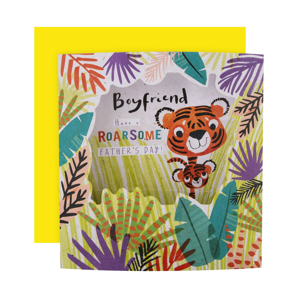Father's Day Card for Boyfriend - Cute 3D Effect Design
