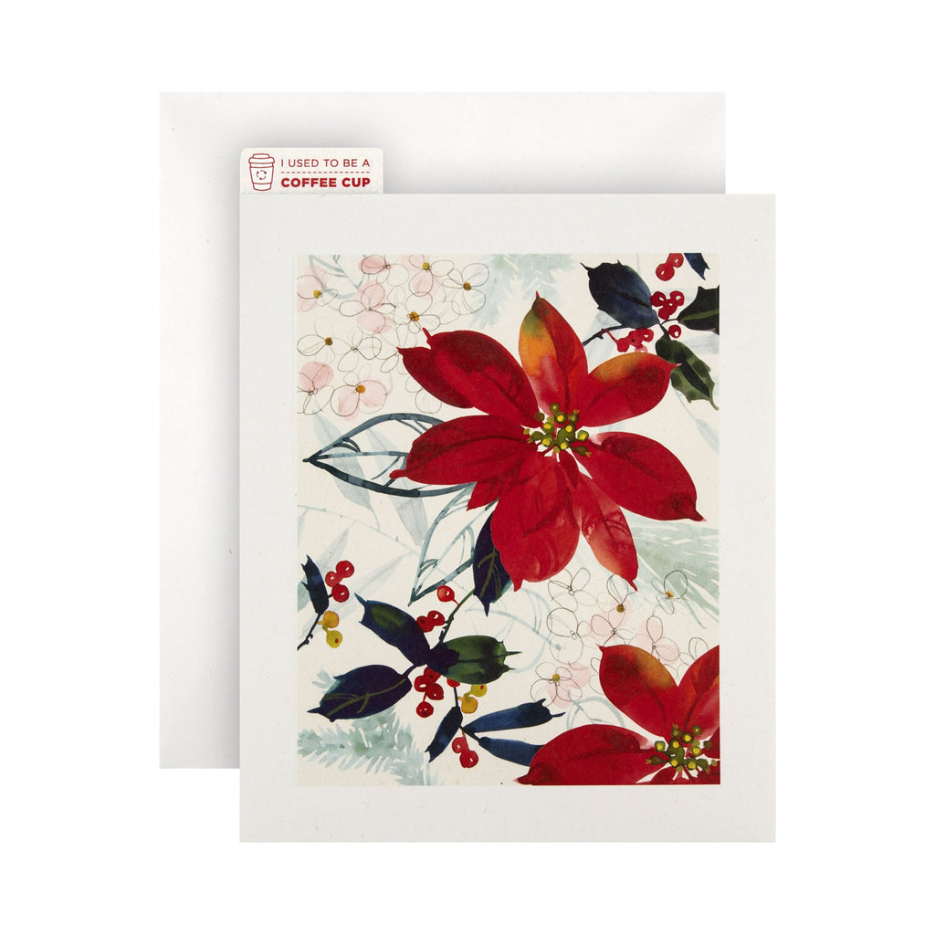 General Christmas Card - Painterly Croppers CupCycled™ Poinsettia Design