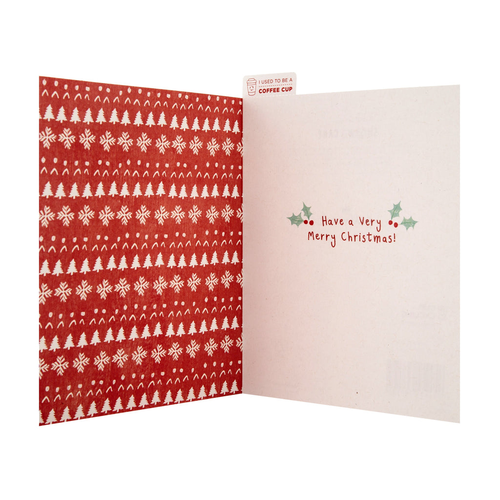 Christmas Card for Son - Quirky Croppers CupCycled™ Reindeer Design