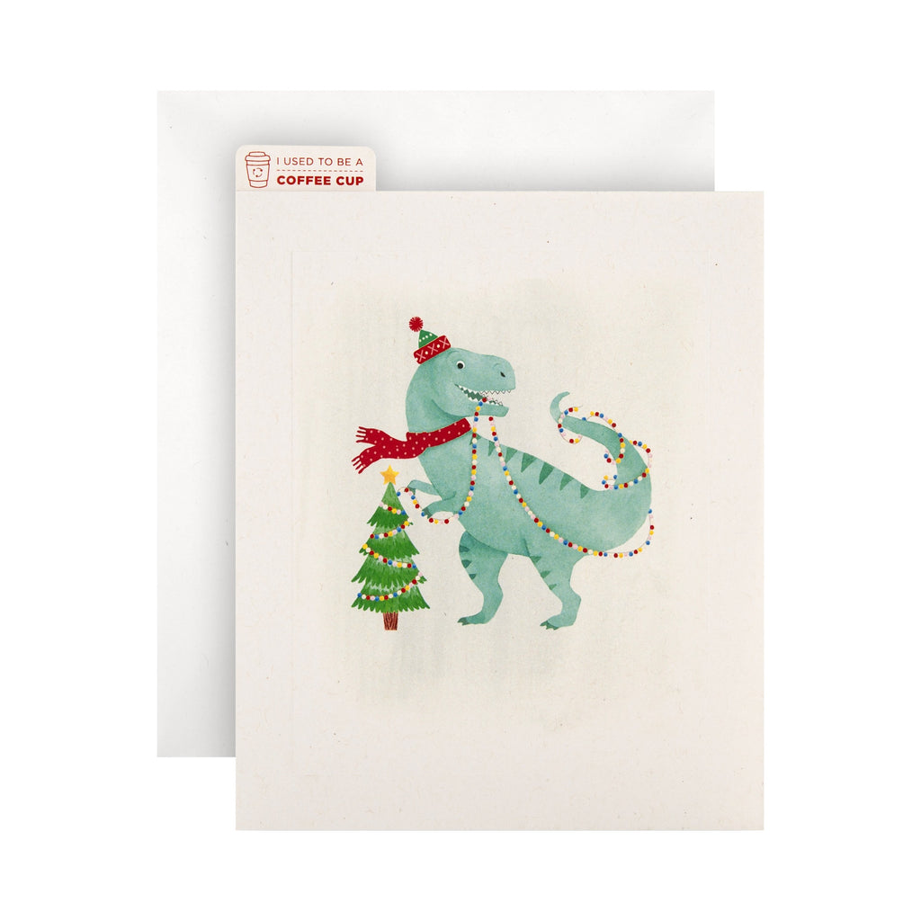 General Christmas Card - Quirky Croppers CupCycled™ T-Rex Design