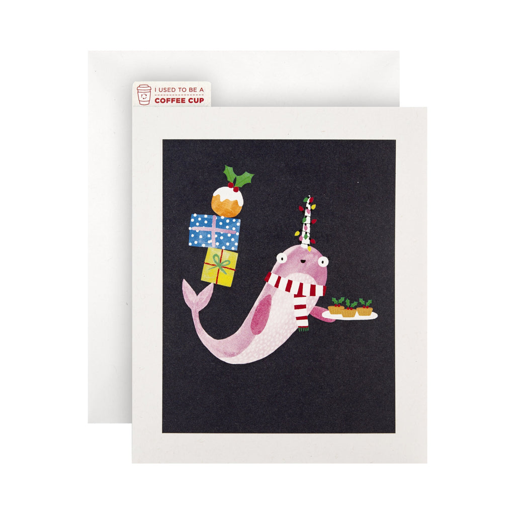 General Christmas Card - Quirky Croppers CupCycled™ Narwhal Design