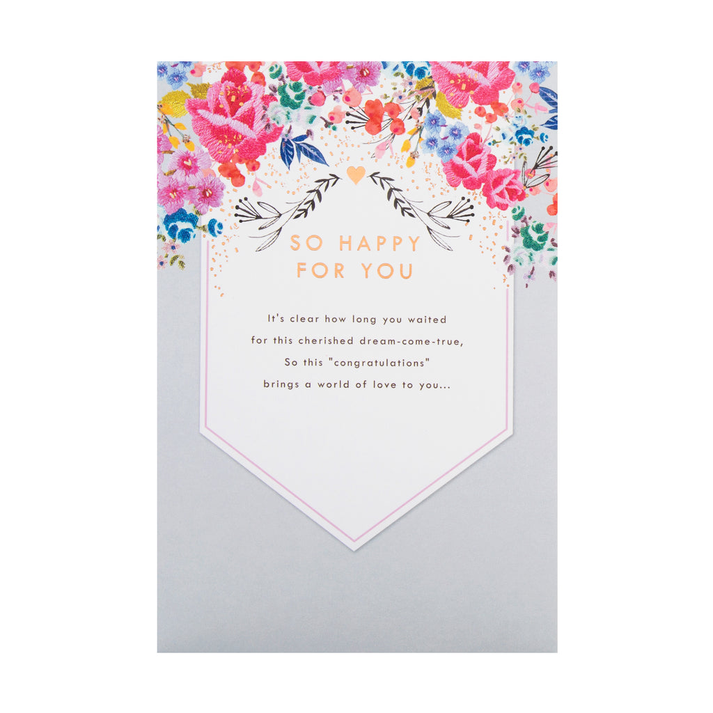 General Congratulations Card - Contemporary Floral Design with Special Verse