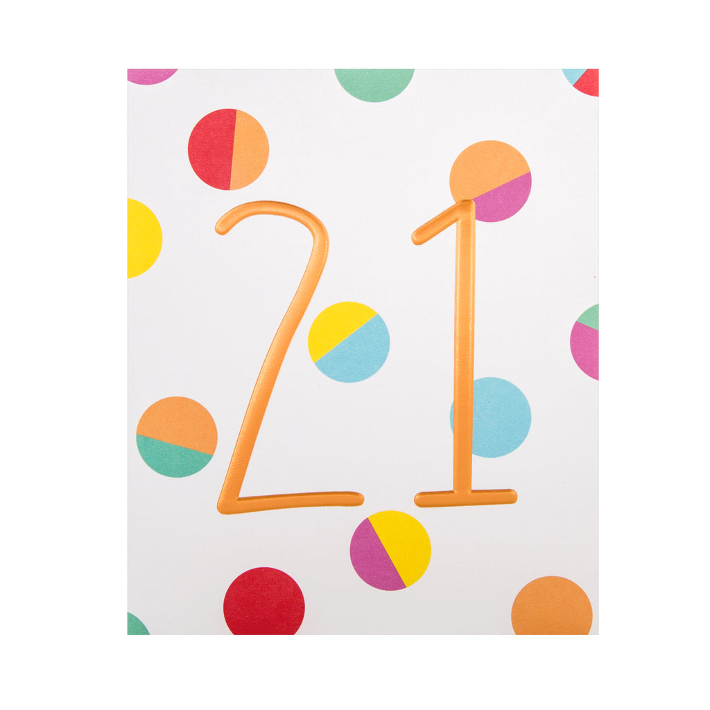 21st Birthday Card from The Hallmark Studio - Contemporary Embossed Design