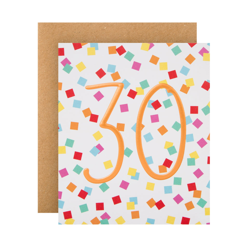 30th Birthday Card from The Hallmark Studio - Contemporary Embossed Design
