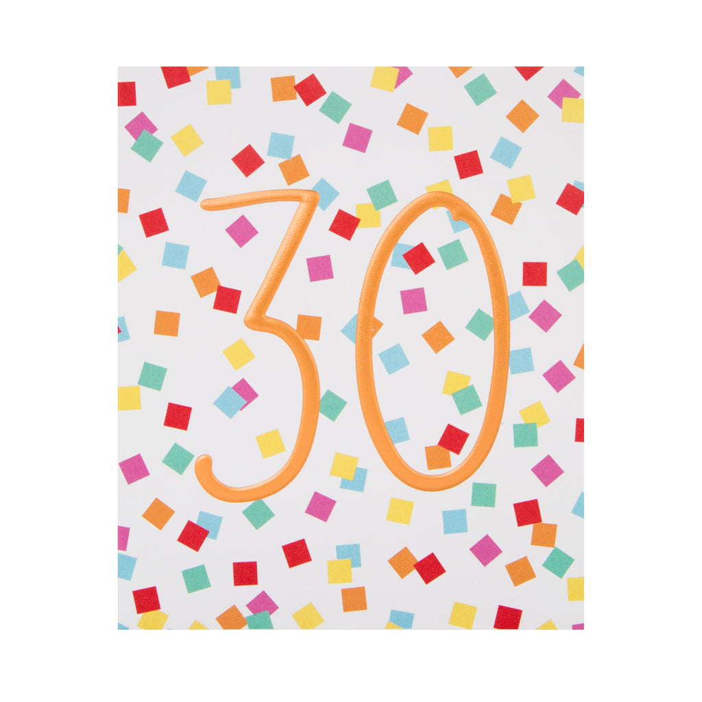 30th Birthday Card from The Hallmark Studio - Contemporary Embossed Design