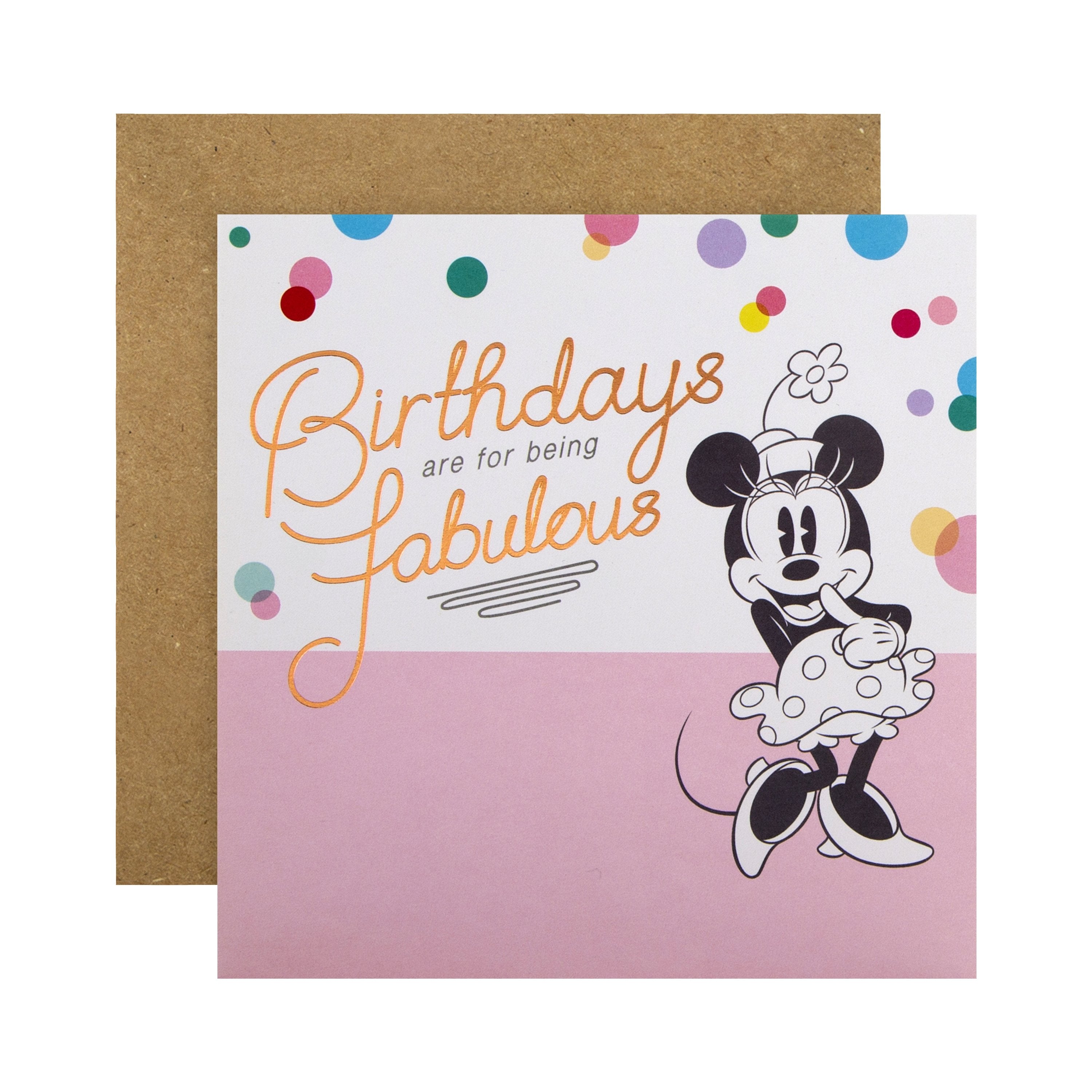 Birthday Card Cute Disney Minnie Mouse Design