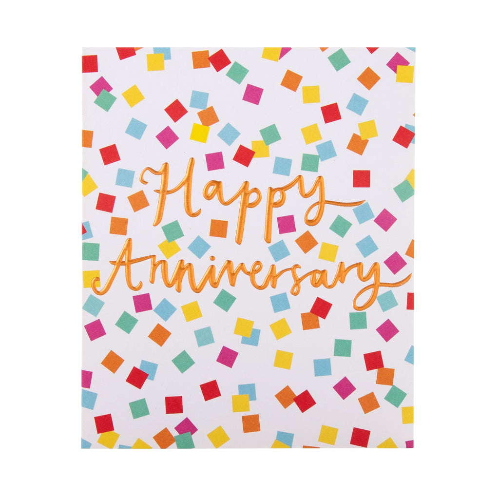Anniversary Card - Contemporary Embossed Text Design