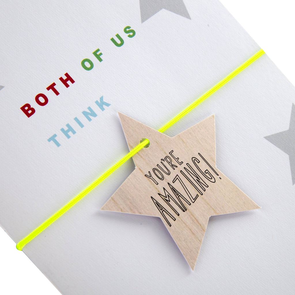 Father's Day Card from Both - With Star Attachment