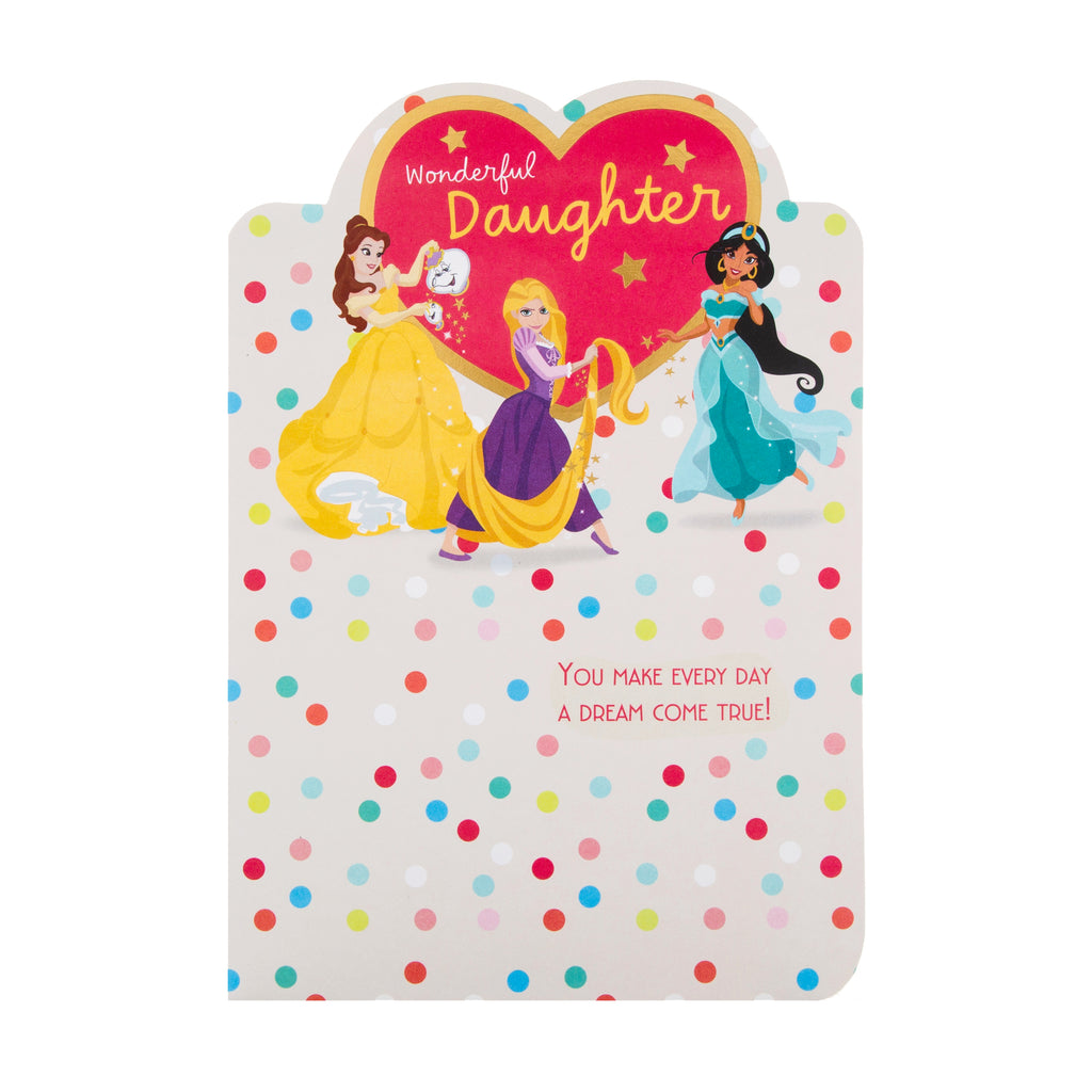 Birthday Card for Daughter - Fun Disney Princess Design