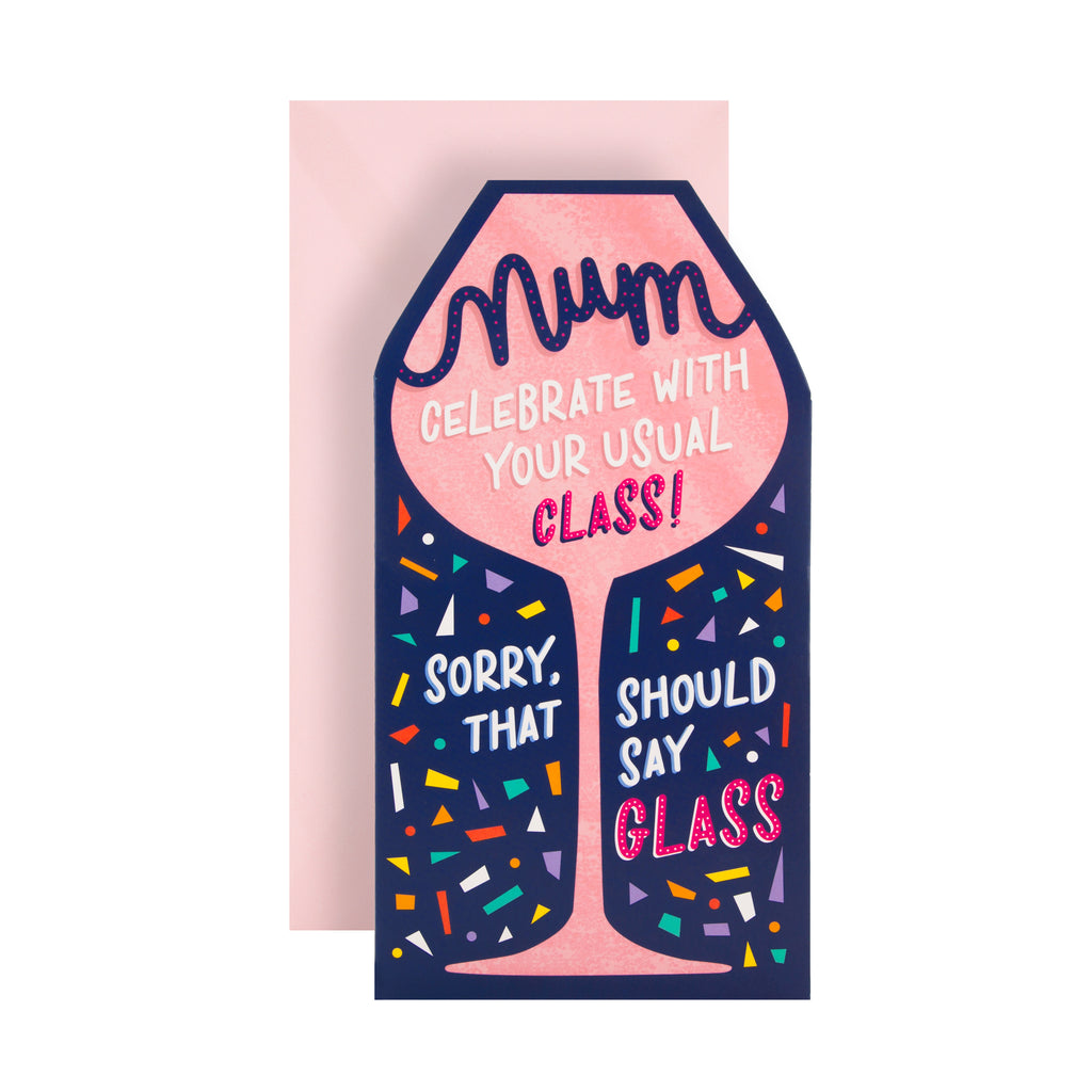Birthday Card for Mum - Funny Die-cut Design