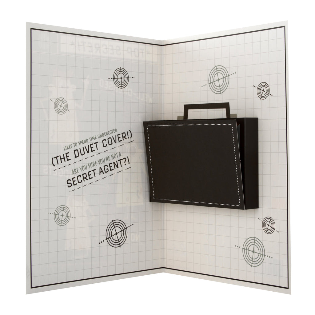 Father's Day Card  - Secret Agent Design with  Hidden Message Compartment