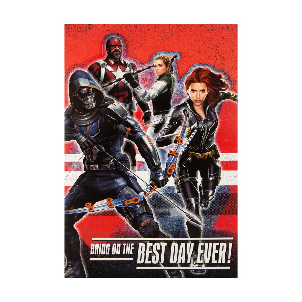 General Birthday Card - Die-cut Marvel Black Widow Design