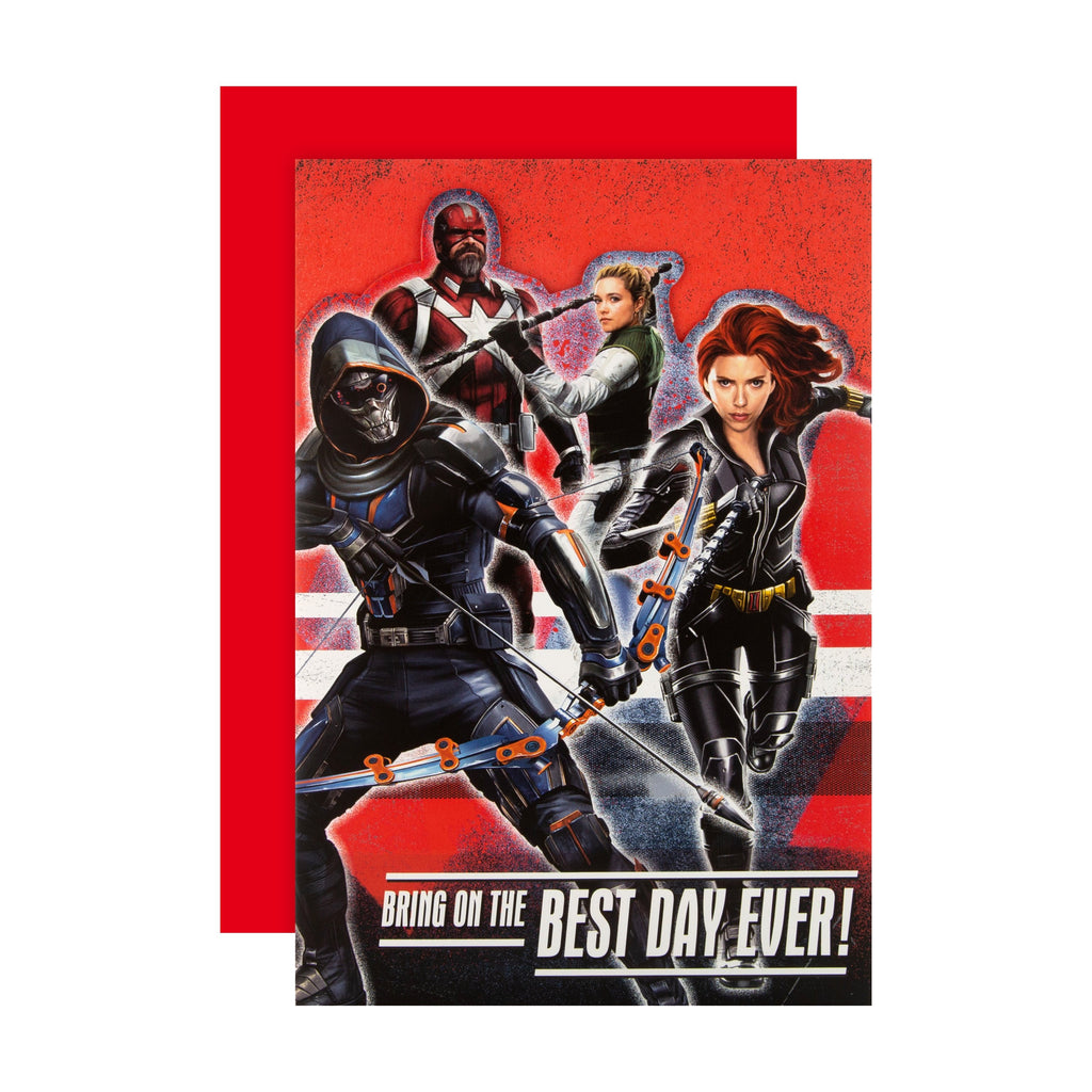 General Birthday Card - Die-cut Marvel Black Widow Design