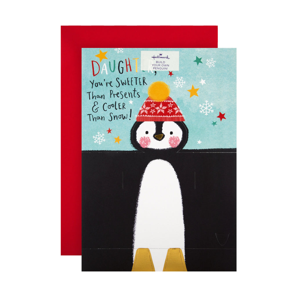 Christmas Card for Daughter - Build Your Own Penguin Design