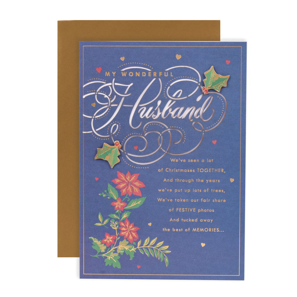 Christmas Card for Husband - Classic Design with Heartfelt Message
