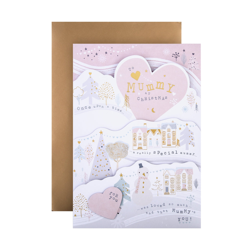 Christmas Card for Mummy - Tiered, 3D Pop-out Winter Scene