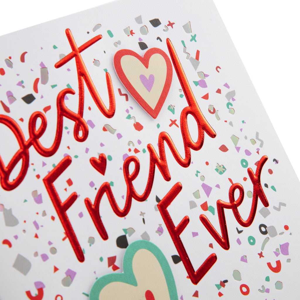 Valentine Card for Friend - Classic Foiled Text Design