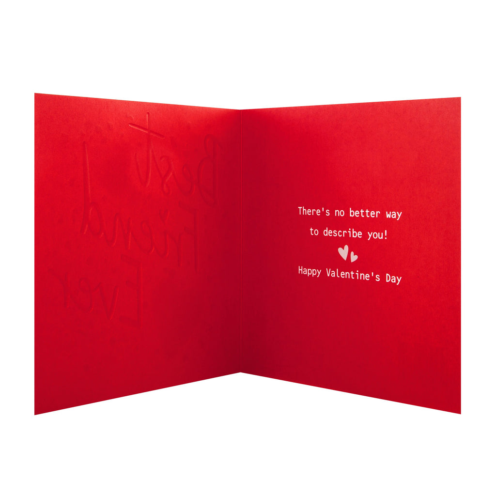 Valentine Card for Friend - Classic Foiled Text Design