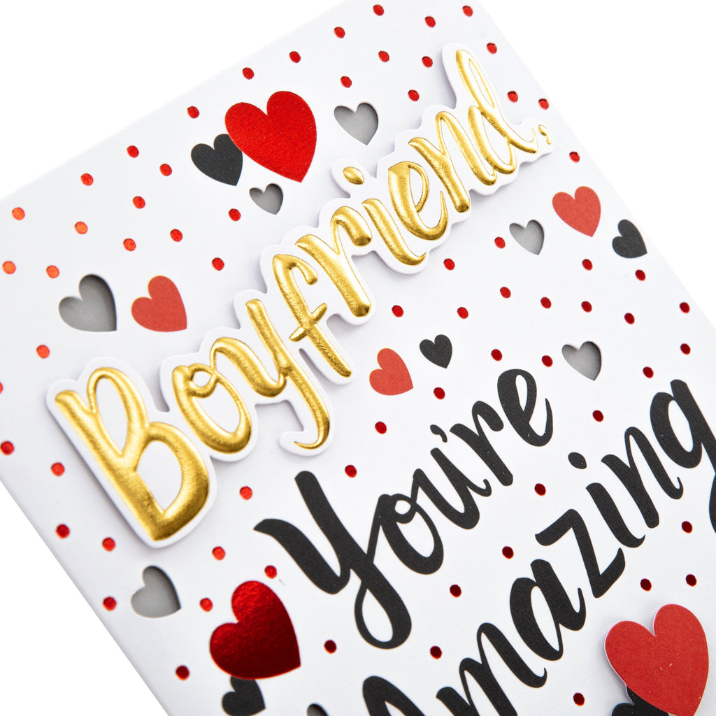 Valentine Card for Boyfriend - 3D Effect Text Design