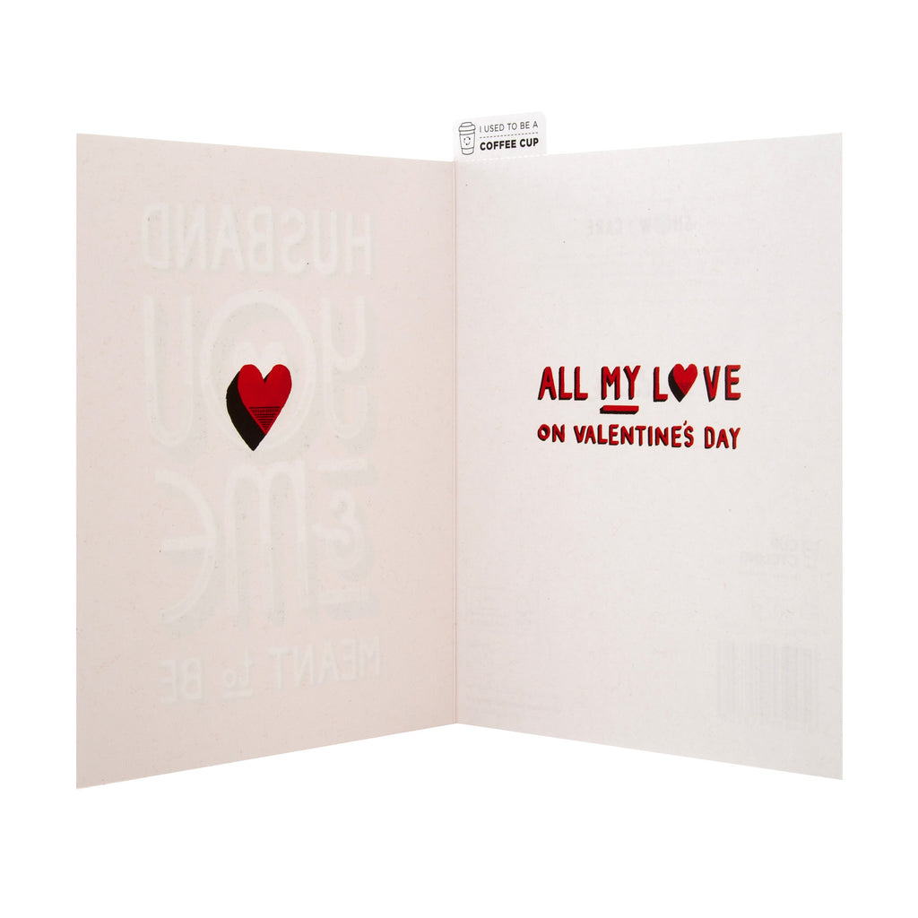 Valentine Card for Husband - CupCycled™ Retro Text Design
